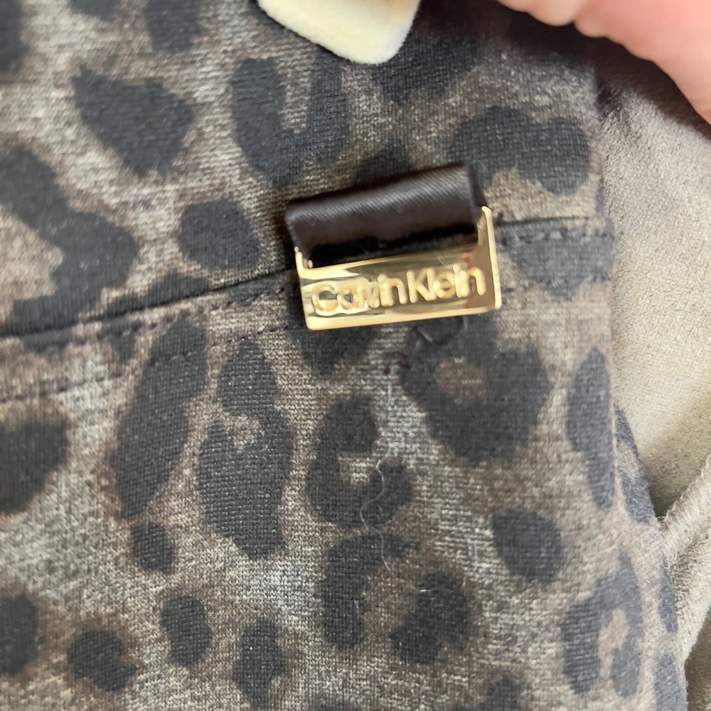 Free Shipping Calvin Klein Gray Leopard Print Pants